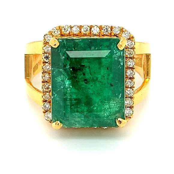 GIA Certified Emerald 8.96ct Solid 21K Gold Ring - Picture 9 of 10